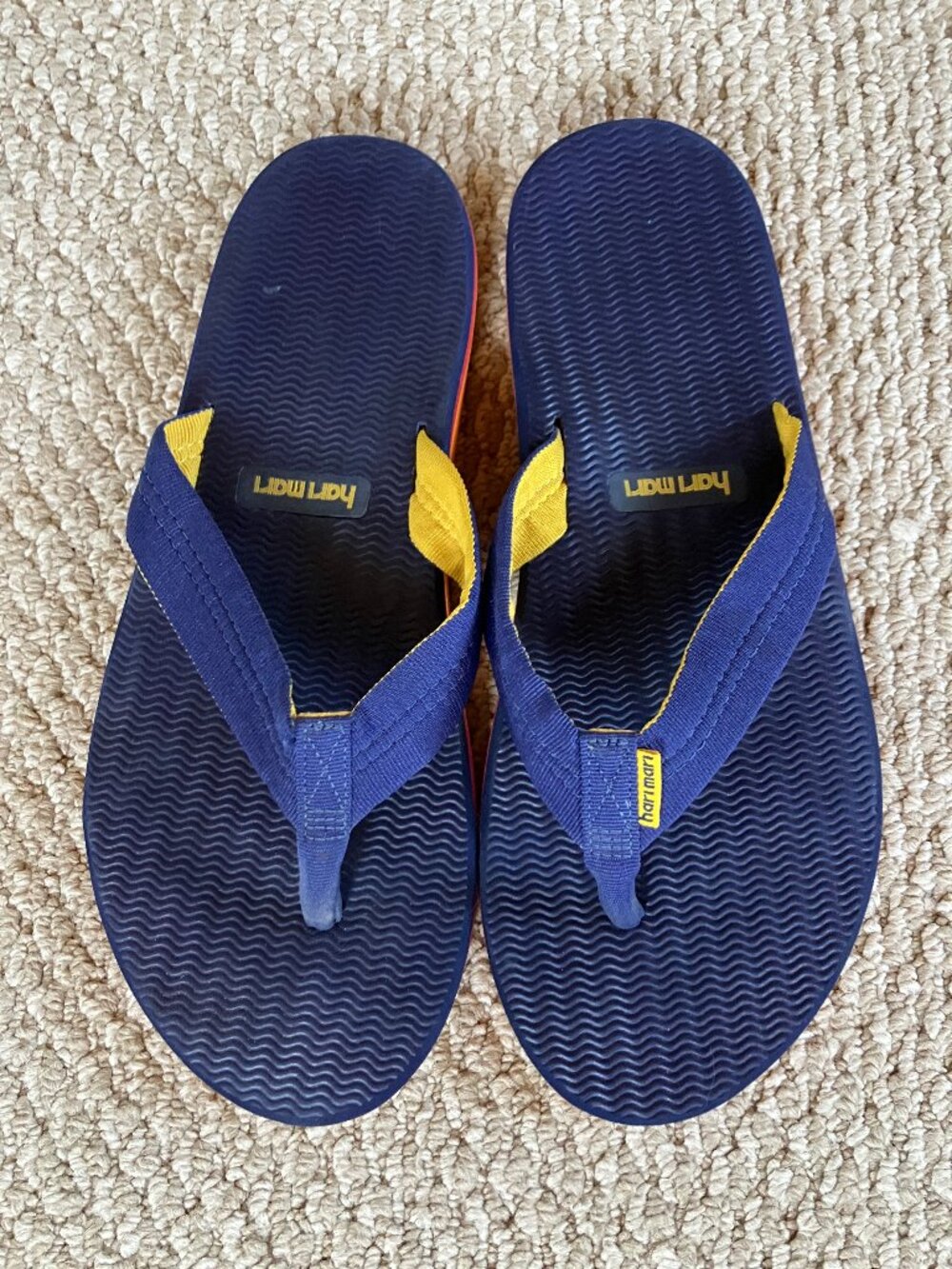 Hari Mari Dune Blue Flip-Flops Textured Footbed and Sporty Design Yellow Sole 12